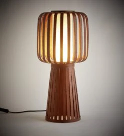 Habitat Achille Bamboo Table Lamp - Walnut & White -Habitat Furni Sales 9202414 R Z002C