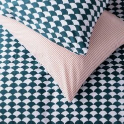 Habitat Cotton Scallop Teal Reversible Bedding Set-Superking -Habitat Furni Sales 9207938 R Z003A