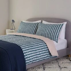 Habitat Cotton Scallop Teal Reversible Bedding Set-Superking -Habitat Furni Sales 9207938 R Z005A