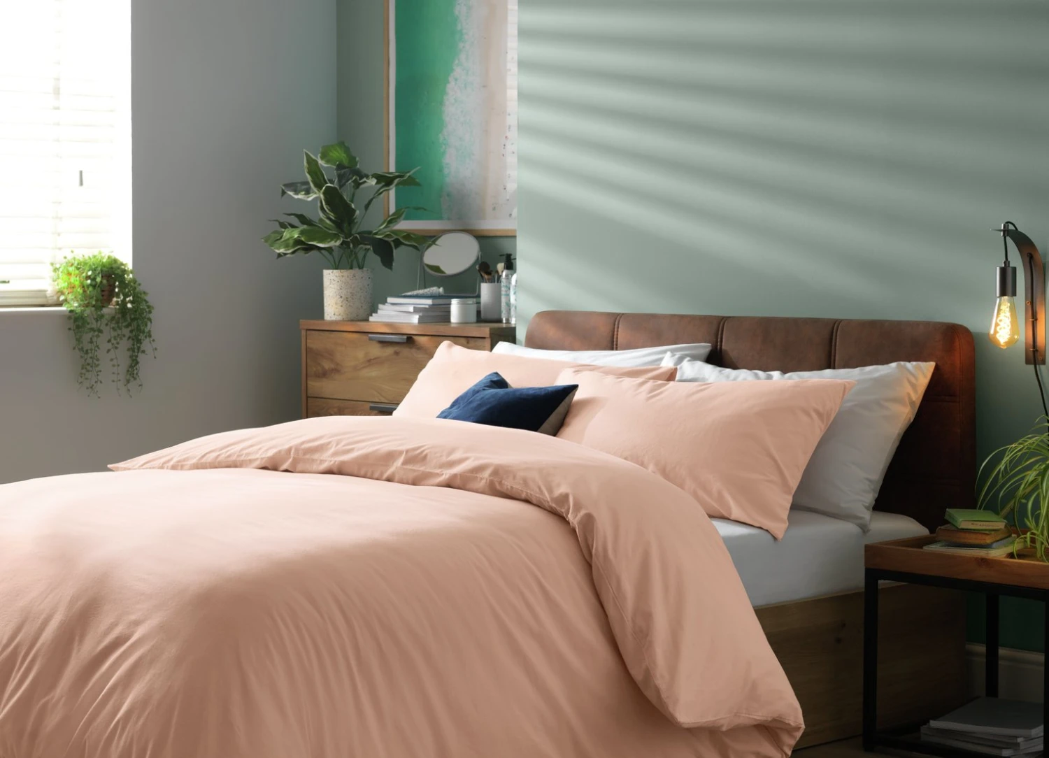 Habitat Stonewashed Cotton Plain Blush Bedding Set - Double Habitat Stonewashed Cotton Plain Blush Bedding Set - Double -Habitat Furni Sales 9209101 R Z001C