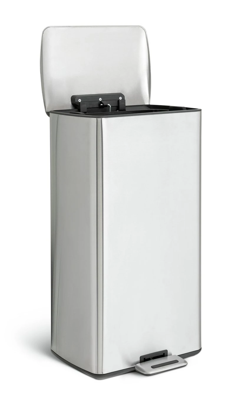 Habitat 30 Litre Modern Rectangular Bin - silver Habitat 30 Litre Modern Rectangular Bin - Silver -Habitat Furni Sales 9212693 R Z002A