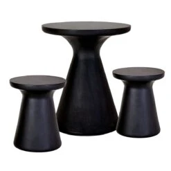 Habitat Milton 2 Seater Fibrestone Garden Bistro Set - Black