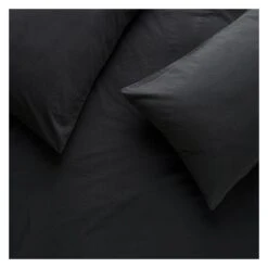 Habitat Washed Plain Charcoal Fitted Sheet - Double 2 Habitat Washed Plain Charcoal Fitted Sheet - Double -Habitat Furni Sales 9230280 R Z002A