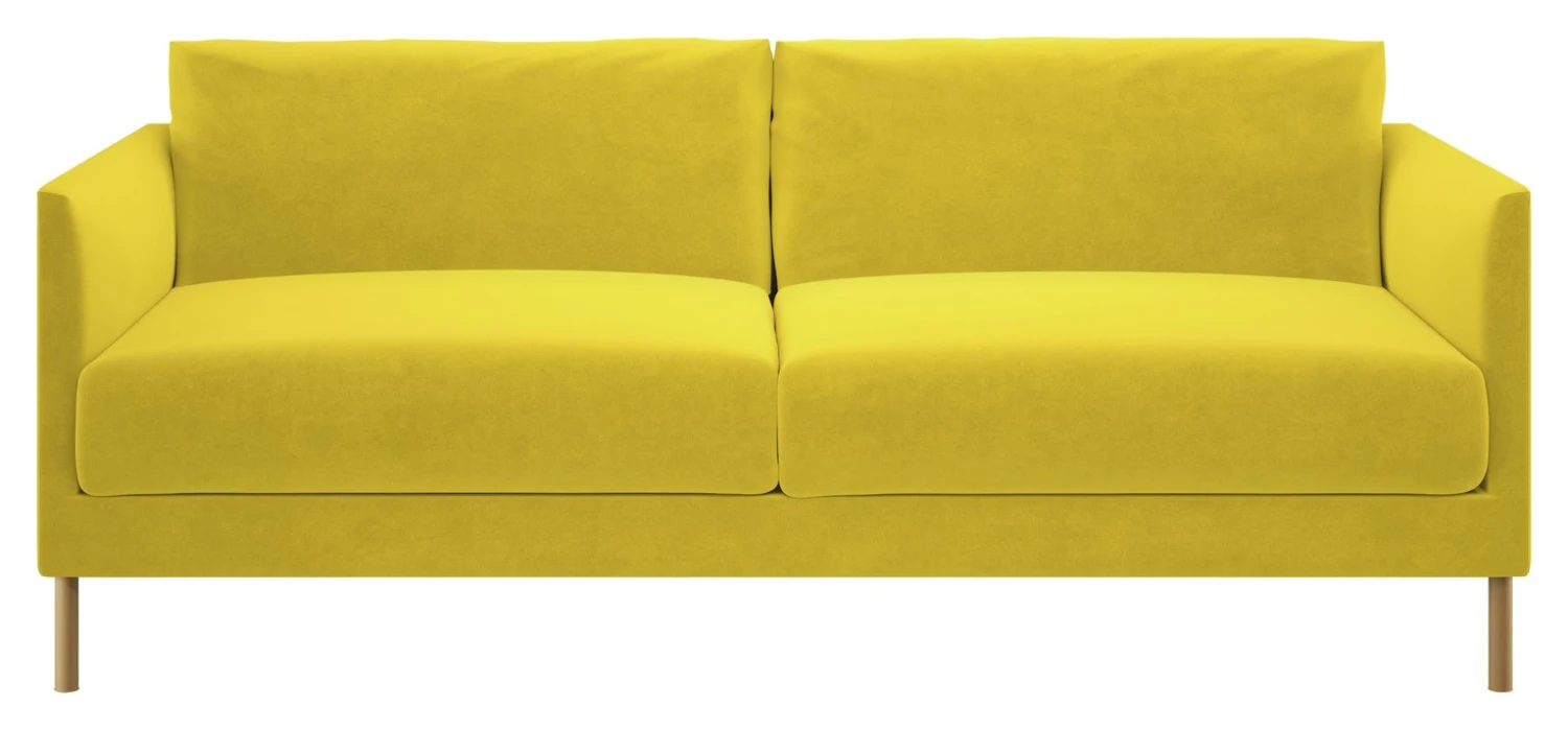 Habitat Hyde Velvet 3 Seater Sofa - Yellow Habitat Hyde Velvet 3 Seater Sofa - Yellow -Habitat Furni Sales 9266292 R Z001A