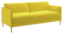 Habitat Hyde Velvet 3 Seater Sofa - Yellow 6 Habitat Hyde Velvet 3 Seater Sofa - Yellow -Habitat Furni Sales 9266292 R Z008A