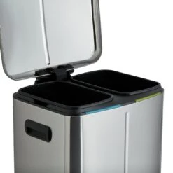 Habitat 40 Litre Recycling Bin - Stainless Steel 4 Habitat 40 Litre Recycling Bin - Stainless Steel -Habitat Furni Sales 9307498 R Z004A