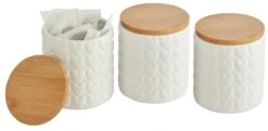 Habitat Set Of 3 Food Storage Heart Canisters -Habitat Furni Sales 9310519 R Z004A