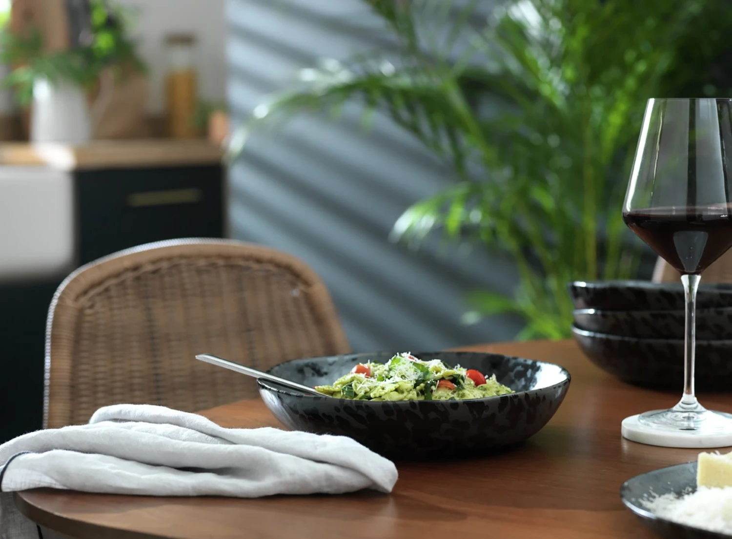 Habitat Preto 4 Piece Stoneware Pasta Bowls - Black Habitat Preto 4 Piece Stoneware Pasta Bowls - Black -Habitat Furni Sales 9310791 R Z001C