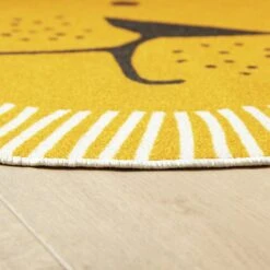 Habitat Kids Lion Face Circle Rug - Yellow - 100x100cm -Habitat Furni Sales 9338065 R Z002C