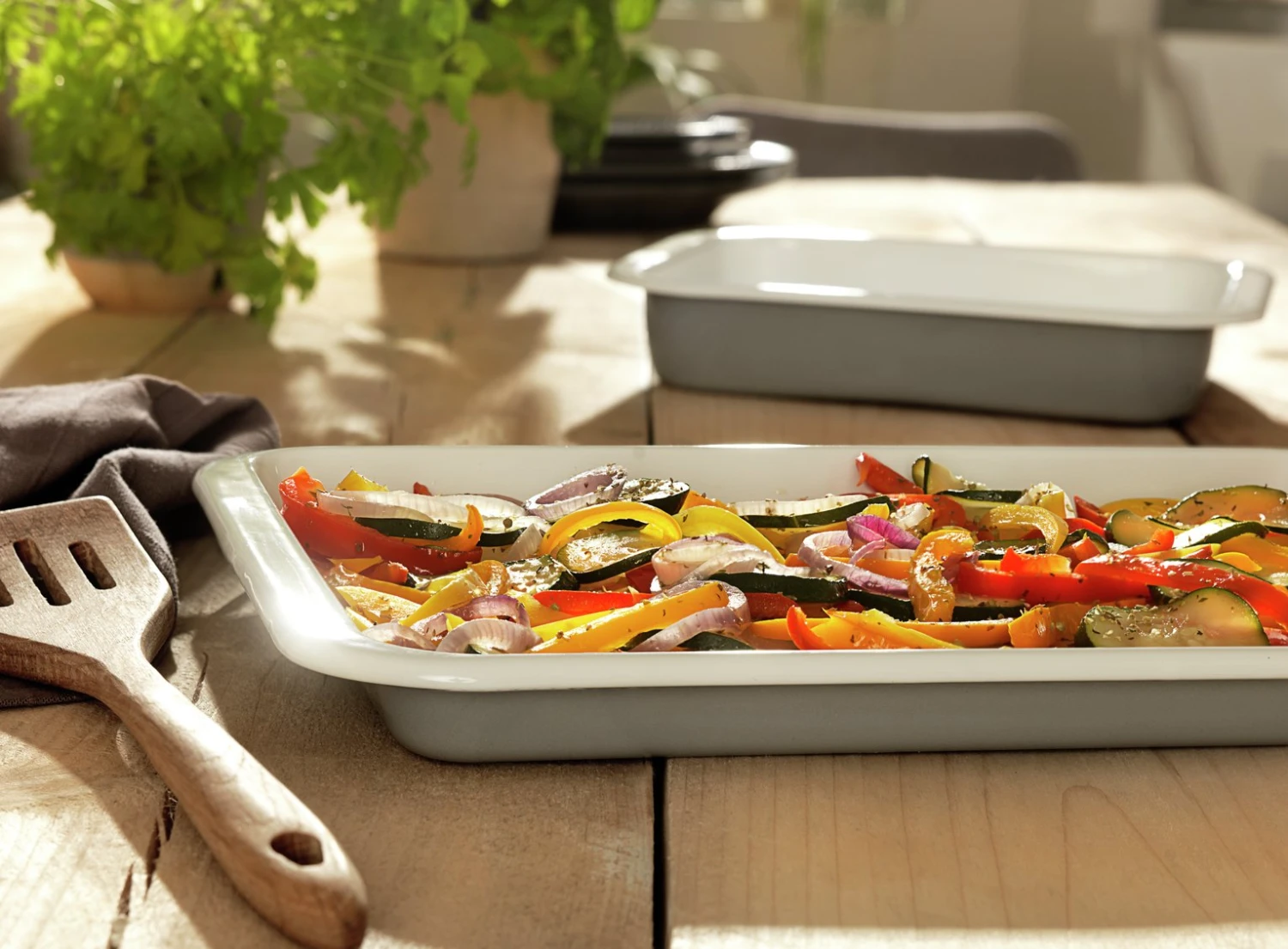 Habitat Set of 2 Enamel Oven Tray Roaster Set Habitat Set Of 2 Enamel Oven Tray Roaster Set -Habitat Furni Sales 9340462 R Z001C