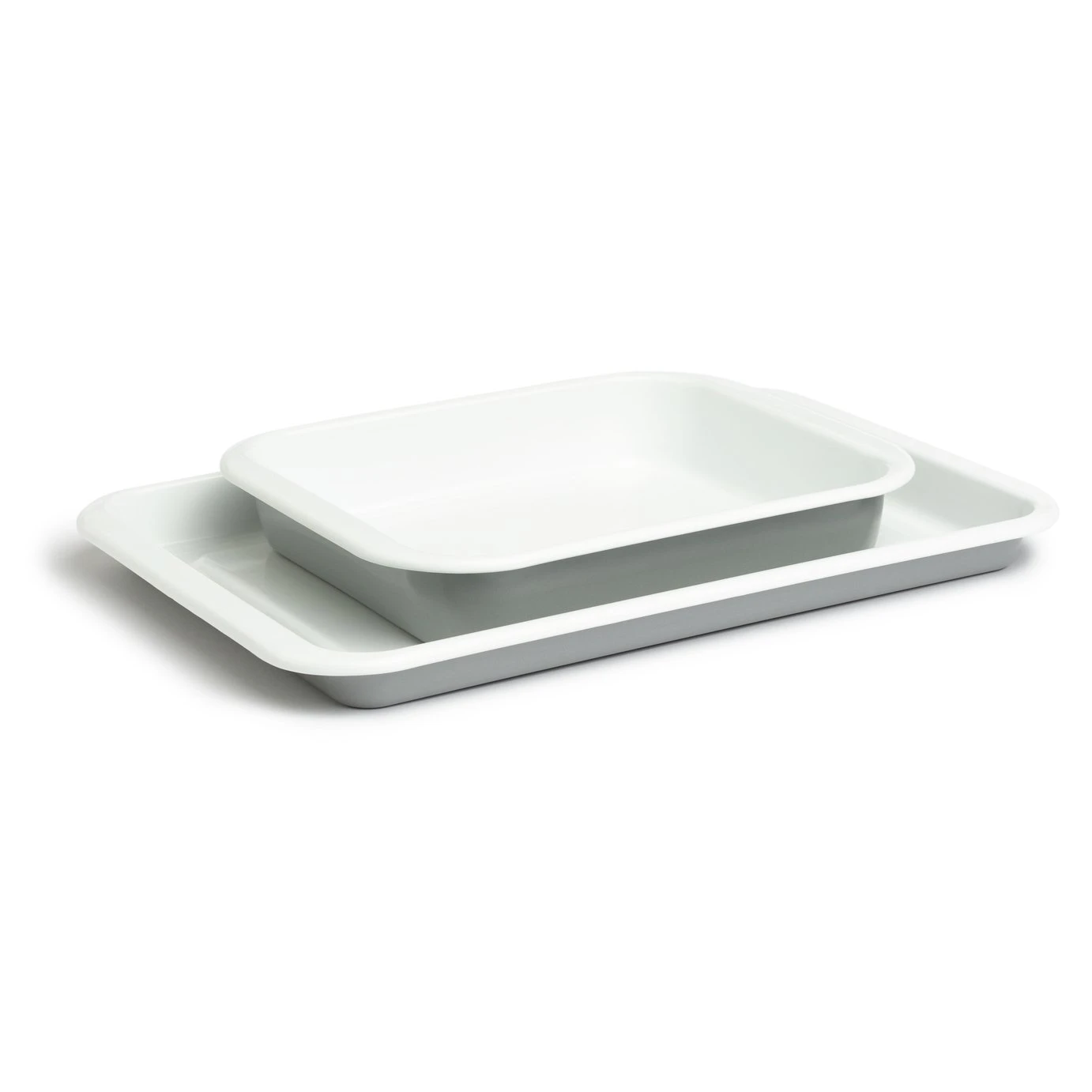 Habitat Set of 2 Enamel Oven Tray Roaster Set Habitat Set Of 2 Enamel Oven Tray Roaster Set -Habitat Furni Sales 9340462 R Z003A