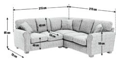 Habitat Lisbon Fabric Corner Sofa - Charcoal -Habitat Furni Sales 9346583 R E001