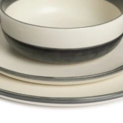 Habitat Stripe 12 Piece Stoneware Dinner Set - Multicoloured 4 Habitat Stripe 12 Piece Stoneware Dinner Set - Multicoloured -Habitat Furni Sales 9360992 R Z001B