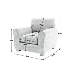 Habitat Lisbon Fabric Armchair - Charcoal 4 Habitat Lisbon Fabric Armchair - Charcoal -Habitat Furni Sales 9362897 R E001