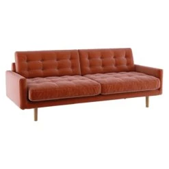 Habitat Fenner Velvet 3 Seater Sofa - Orange -Habitat Furni Sales 9374232 R Z002A
