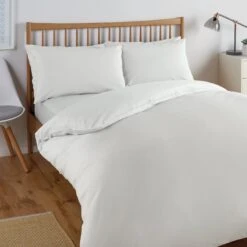 Habitat Cool Tencel Cotton Plain White Bedding Set - Single
