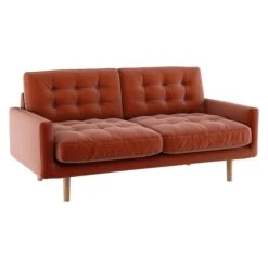 Habitat Fenner Velvet 2 Seater Sofa - Orange -Habitat Furni Sales 9387119 R Z002A