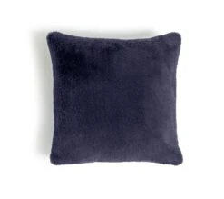 Habitat Plain Faux Fur Cushion - Navy - 43x43cm