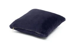 Habitat Plain Faux Fur Cushion - Navy - 43x43cm -Habitat Furni Sales 9393804 R Z003A