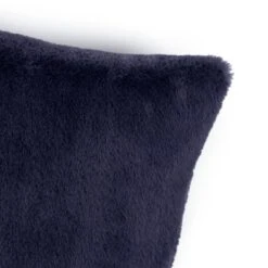Habitat Plain Faux Fur Cushion - Navy - 43x43cm -Habitat Furni Sales 9393804 R Z005A
