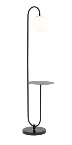 Habitat Sagara Opal Shelf Floor Lamp - Black 7 Habitat Sagara Opal Shelf Floor Lamp - Black -Habitat Furni Sales 9401318 R Z008A