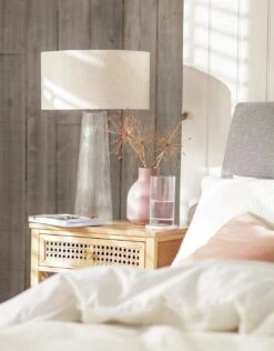 Habitat Le Marais Ribbed Glass Table Lamp Base Only - Clear -Habitat Furni Sales 9404968 R Z002C