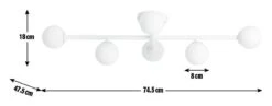 Habitat Alonso 6 Light Flush To Ceiling Light - White -Habitat Furni Sales 9405981 R E001