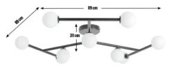 Habitat Alonso 9 Light Flush To Ceiling Light -Black & White -Habitat Furni Sales 9405998 R E001