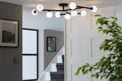 Habitat Alonso 9 Light Flush To Ceiling Light -Black & White -Habitat Furni Sales 9405998 R Z002C