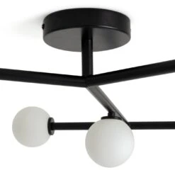Habitat Alonso 9 Light Flush To Ceiling Light -Black & White -Habitat Furni Sales 9405998 R Z003A