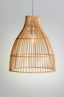 Habitat Camillo Rattan Midi Pendant Shade - Natural -Habitat Furni Sales 9406186 R Z003C