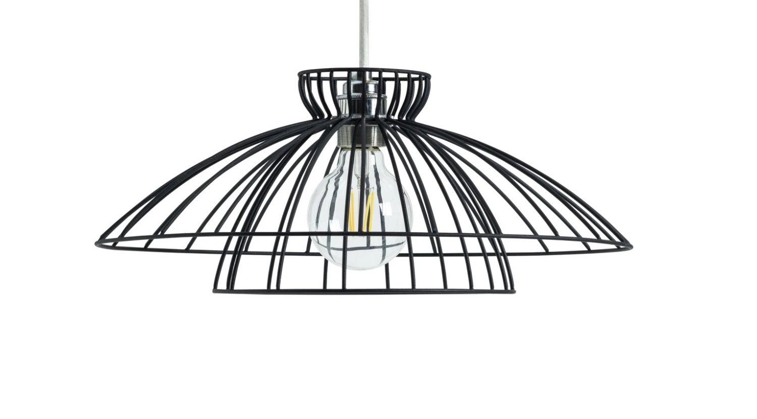 Habitat Kiso 2 Tier Wire Pendant Shade - Black Habitat Kiso 2 Tier Wire Pendant Shade - Black -Habitat Furni Sales 9406430 R Z001C