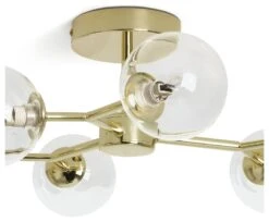 Habitat Molecular 6 Light Metal Flush Ceiling Light - Brass -Habitat Furni Sales 9409406 R Z004A