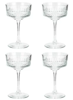Habitat Pressed Set Of 4 Champagne Coupe Glasses