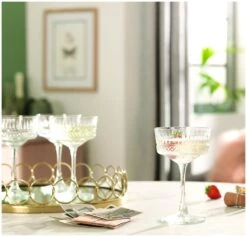 Habitat Pressed Set Of 4 Champagne Coupe Glasses -Habitat Furni Sales 9410172 R Z003C