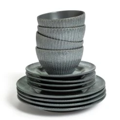 Habitat 12 Piece Stoneware Felicity Dinner Set - Blue -Habitat Furni Sales 9410251 R Z002A