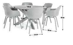 Habitat Aegaen 6 Seater Metal Patio Set - Grey -Habitat Furni Sales 9417515 R E001