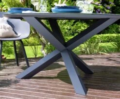 Habitat Aegaen 6 Seater Metal Patio Set - Grey -Habitat Furni Sales 9417515 R Z009C