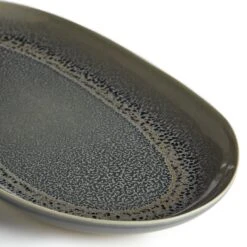 Habitat Evora Stoneware Serving Platter - Green 2 Habitat Evora Stoneware Serving Platter - Green -Habitat Furni Sales 9437605 R Z002A