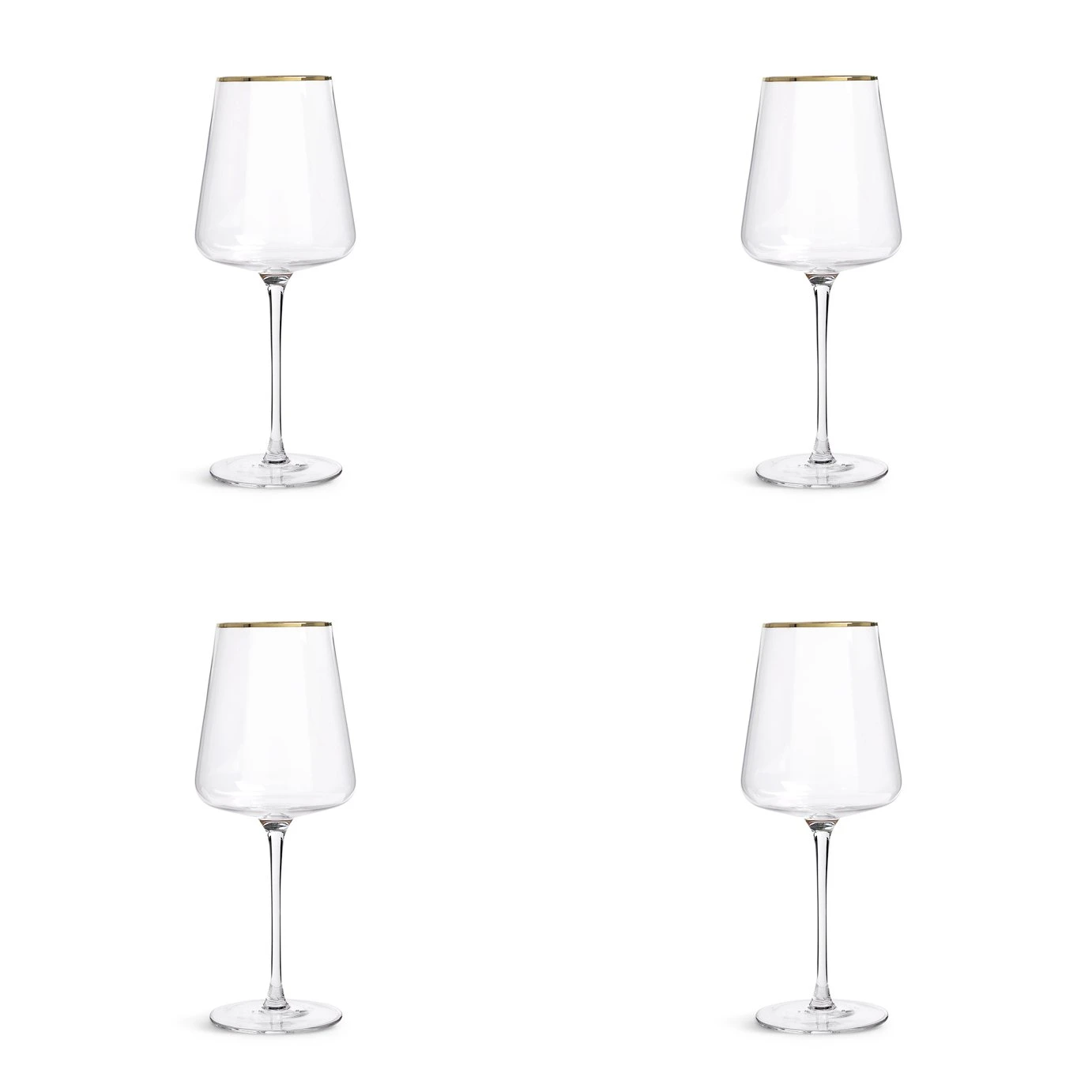Habitat Gold Rim Set of 4 Wine Glasses Habitat Gold Rim Set Of 4 Wine Glasses -Habitat Furni Sales 9442528 R Z001A