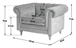 Habitat Chesterfield Velvet Armchair - Blue 9 Habitat Chesterfield Velvet Armchair - Blue -Habitat Furni Sales 9449325 R Z020A