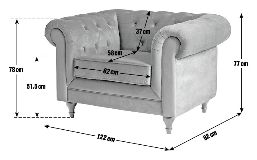 Habitat Chesterfield Velvet Armchair - Blue Habitat Chesterfield Velvet Armchair - Blue -Habitat Furni Sales 9449325 R Z020A