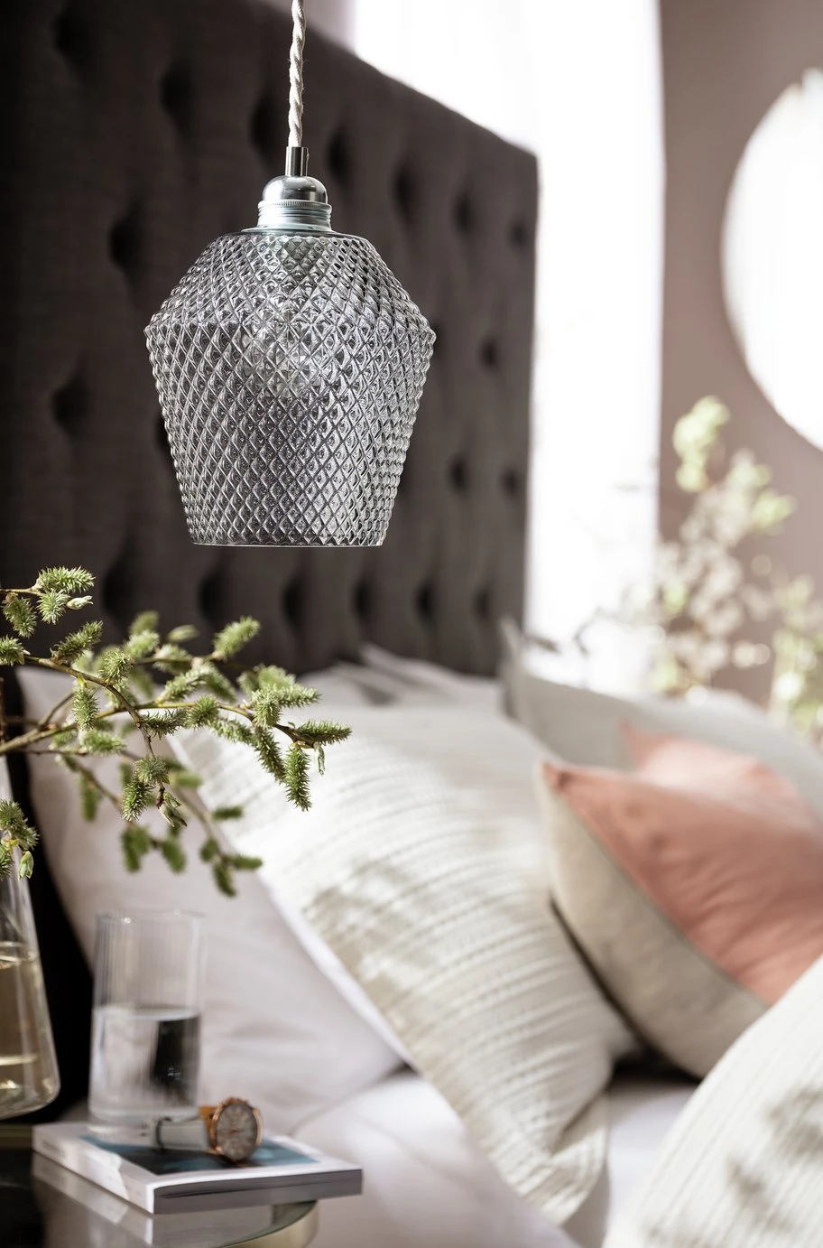 Habitat Nubia Faceted Glass Shade - Smoke Grey Habitat Nubia Faceted Glass Shade - Smoke Grey -Habitat Furni Sales 9453957 R Z001A