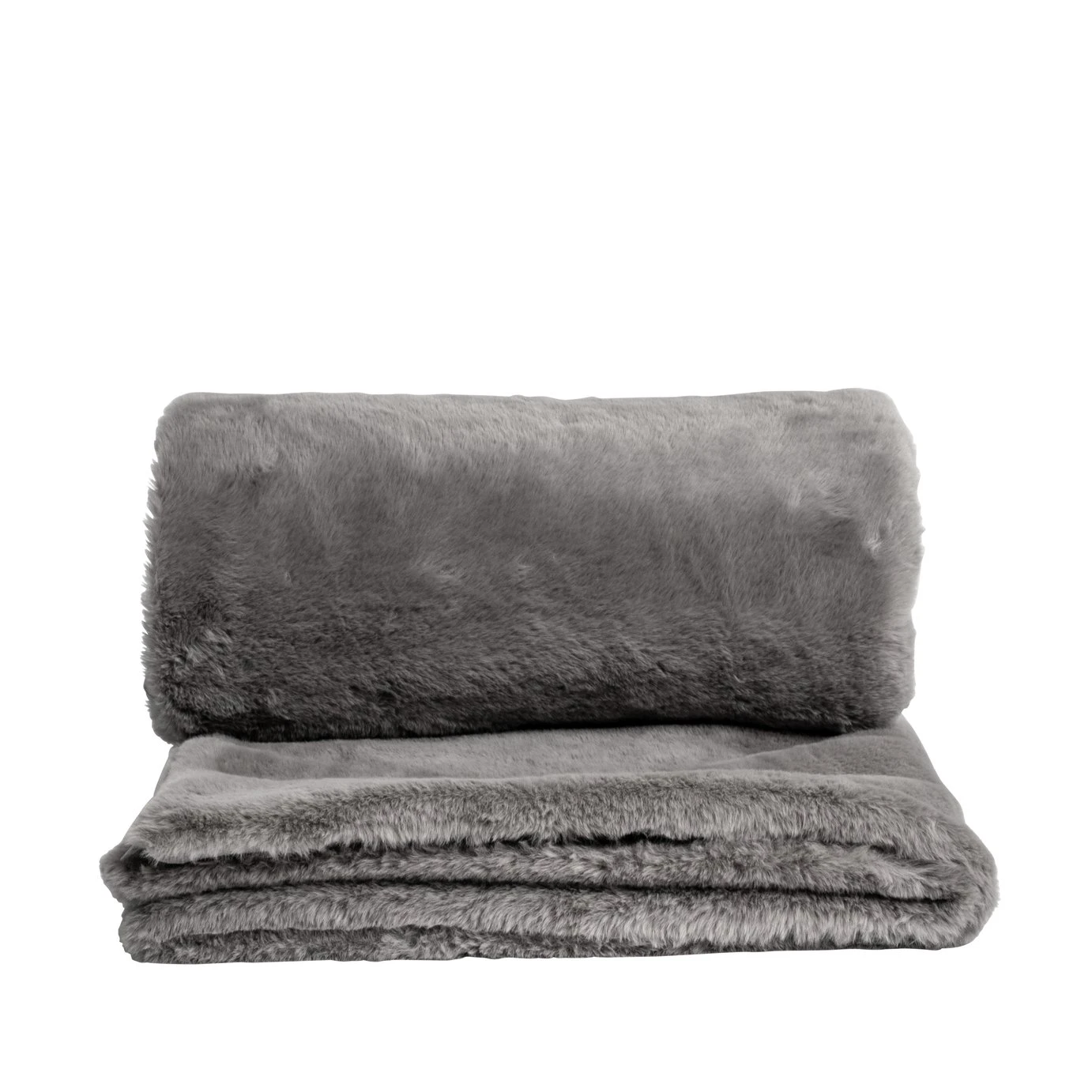 Habitat Faux Fur Plain Throw - Grey - 125x150cm Habitat Faux Fur Plain Throw - Grey - 125x150cm -Habitat Furni Sales 9454365 R Z002A