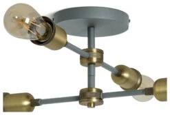 Habitat Tay 4 Light Flush To Ceiling Light - Grey & Brass 4 Habitat Tay 4 Light Flush To Ceiling Light - Grey & Brass -Habitat Furni Sales 9467644 R Z004A