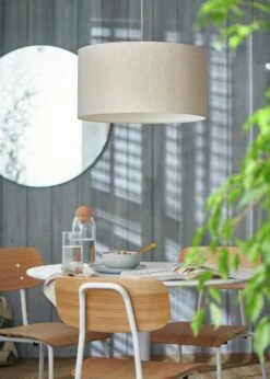 Habitat 49cm Linen Drum Shade - Oatmeal -Habitat Furni Sales 9467929 R Z002C