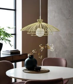 Habitat Kiso Opal 3 Tier Pendant Shade - Brass -Habitat Furni Sales 9474864 R Z002C