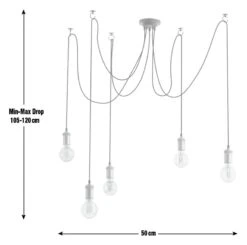 Habitat Nyos Spider 5 Light Chandelier - Black & Brass -Habitat Furni Sales 9483570 R E001