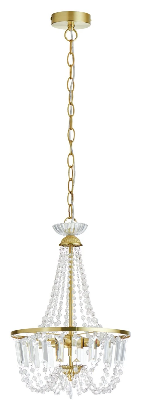 Habitat Capella Empire Chandelier - Brushed Brass Habitat Capella Empire Chandelier - Brushed Brass -Habitat Furni Sales 9486333 R Z001A
