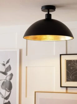 Habitat Yuno Leaf Flush To Ceiling Light - Black And Gold -Habitat Furni Sales 9487521 R Z002C